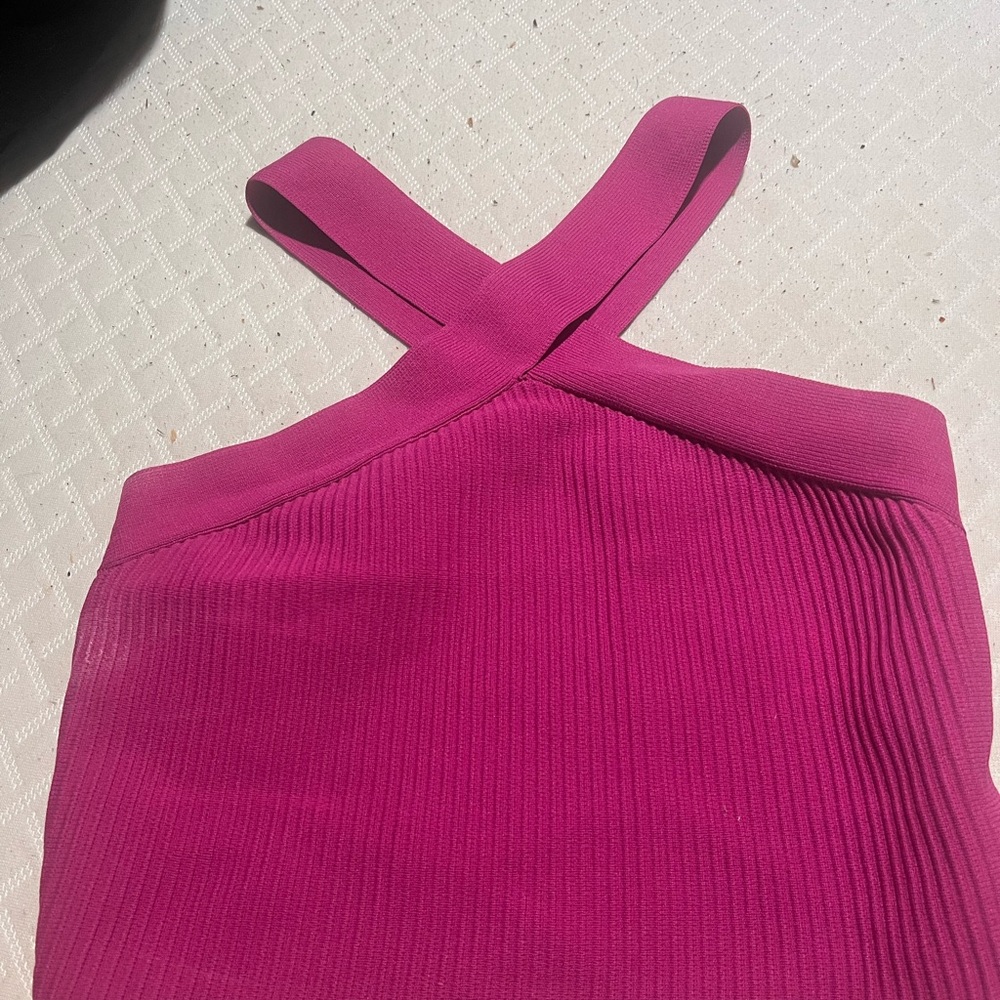 Sincerely Jules Fuchsia Cross-Strap Top